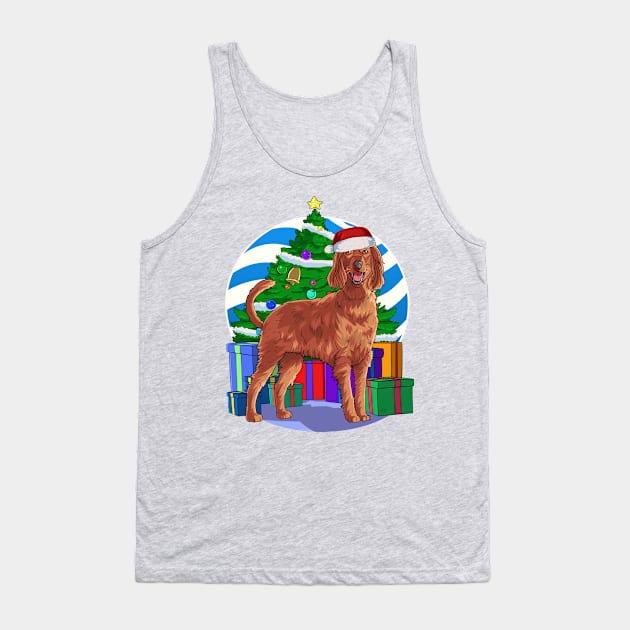 Irish Setter Dog Cute Santa Christmas Gift Tank Top by Noseking